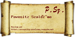 Pavesitz Szalóme névjegykártya
